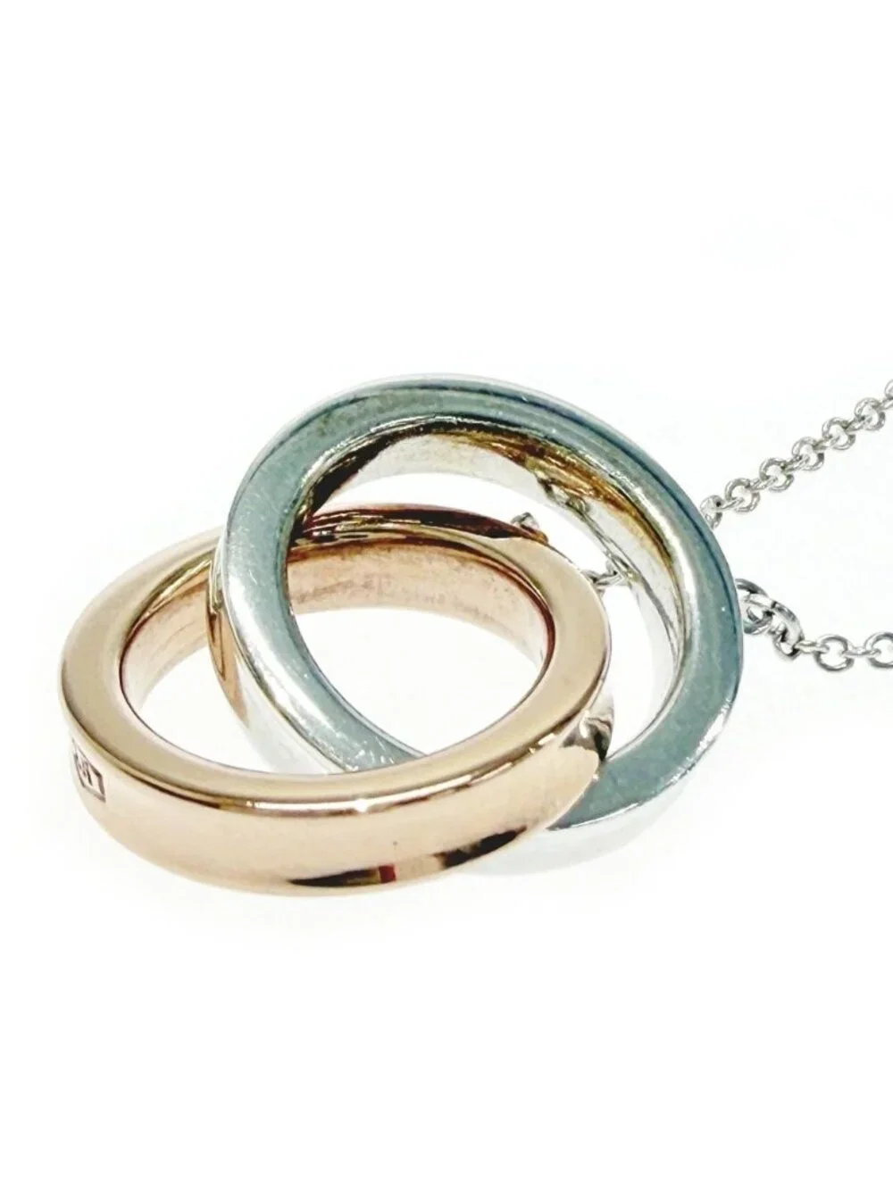Tiffany & Co Silver Interlocking Circle Necklace 925 Meta
